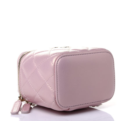 Chanel Iridescent Caviar Quilted Pearl Mini Vanity Case With Chain Light Pink 3 of 4