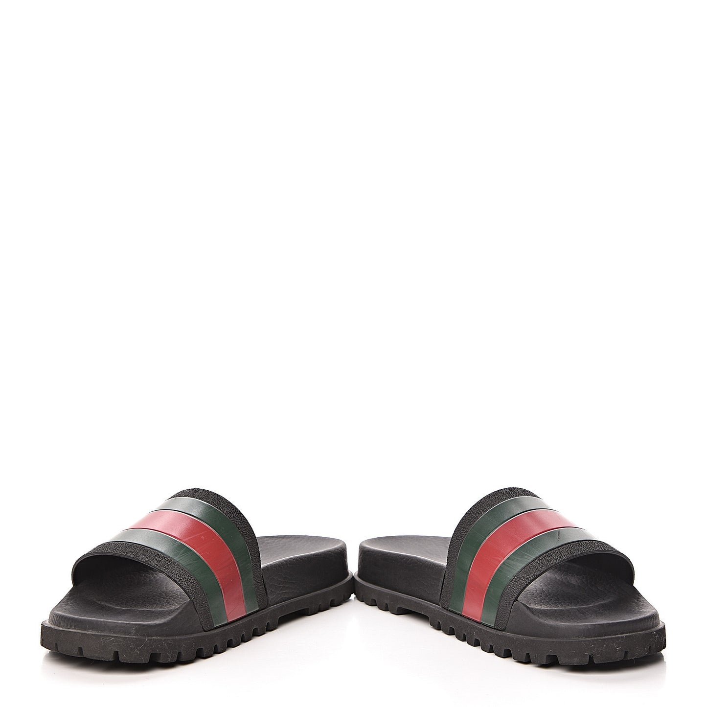 Rubber Web Mens Lug Sole Slide Sandals 6 Black Green Red
