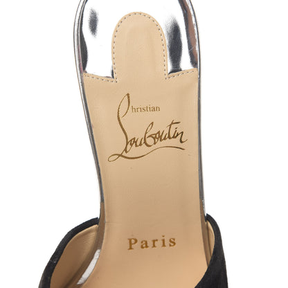 Christian Louboutin Veau Velours Specchio Dear Home 55 Slide Sandals 35.5 Black Crystal 7 of 8