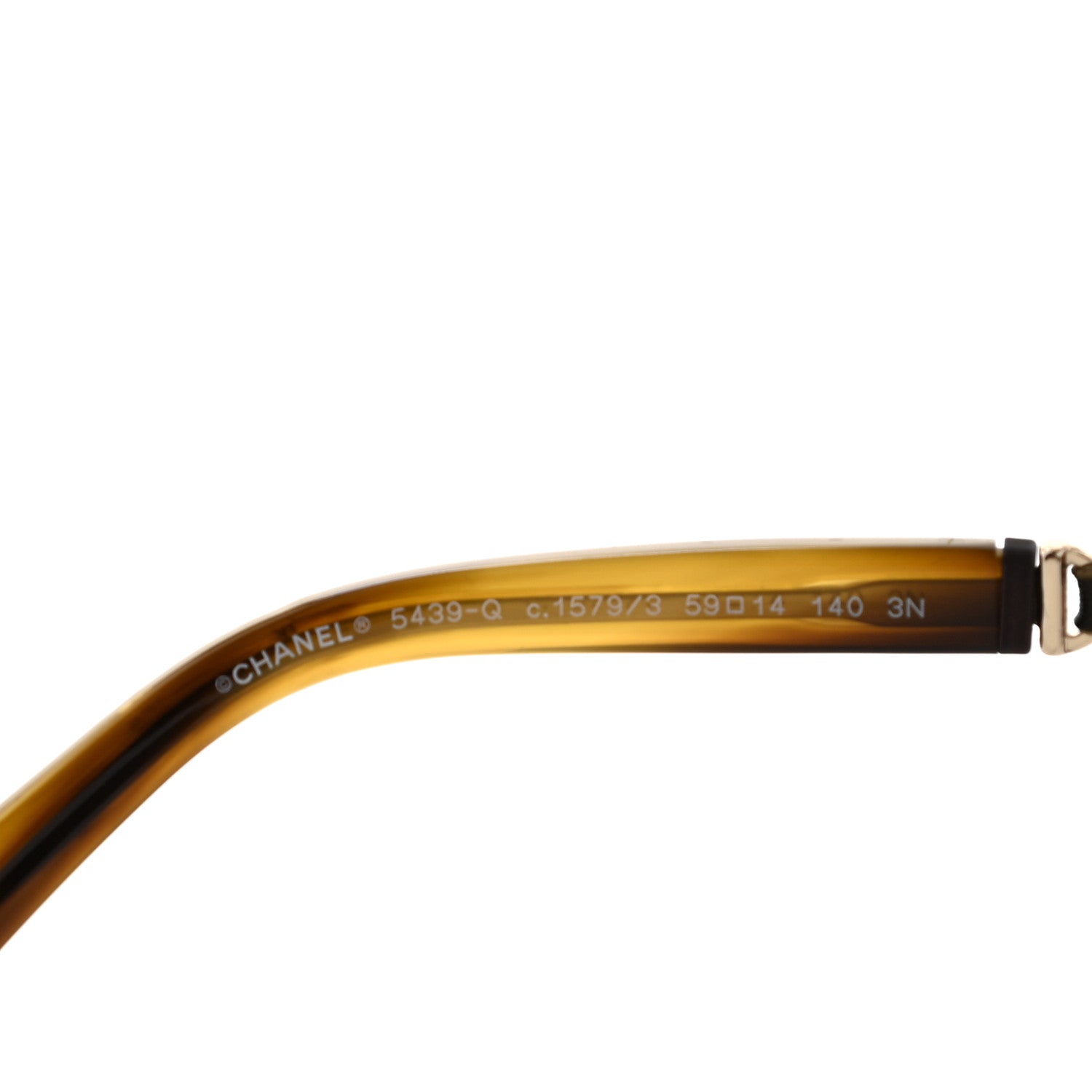 Chanel Metal Calfskin CC Chain Pilot Sunglasses 5439-Q Green Tortoise 5 of 8