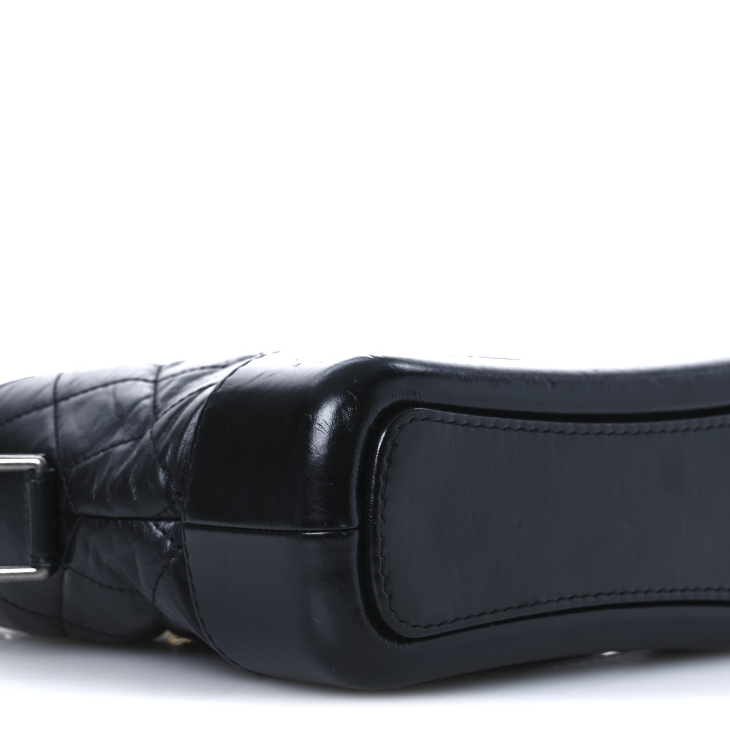 Aged Calfskin Quilted Small Gabrielle Hobo Black