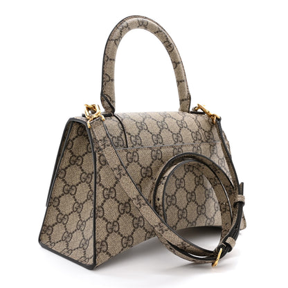 Balenciaga X GUCCI GG Supreme Monogram Small Hourglass Top Handle Bag Beige Ebony 4 of 12