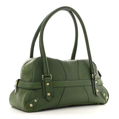 Gucci Calfskin Large Horsebit Chain Satchel Green 3 of 15