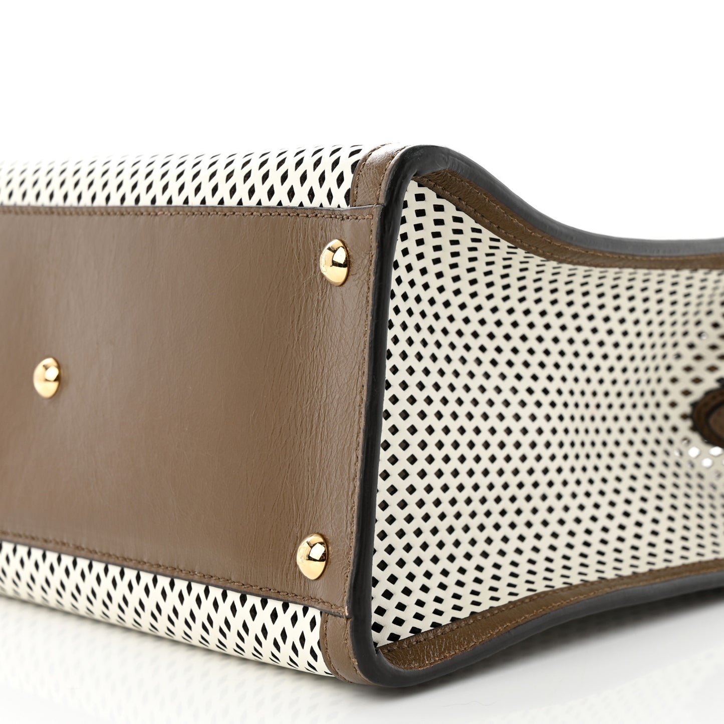 Vitello Liberty Glossy Lambskin Perforated Medium Peekaboo X-Lite White Ice Rust Maya