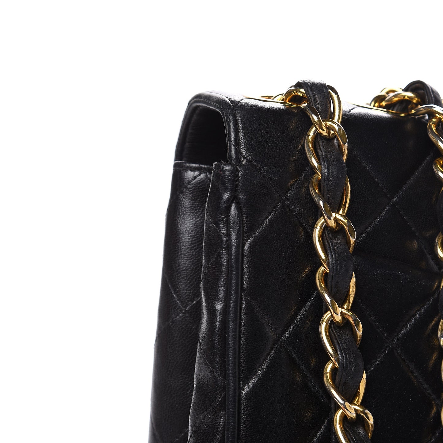 Lambskin Quilted Jumbo Single Flap Black