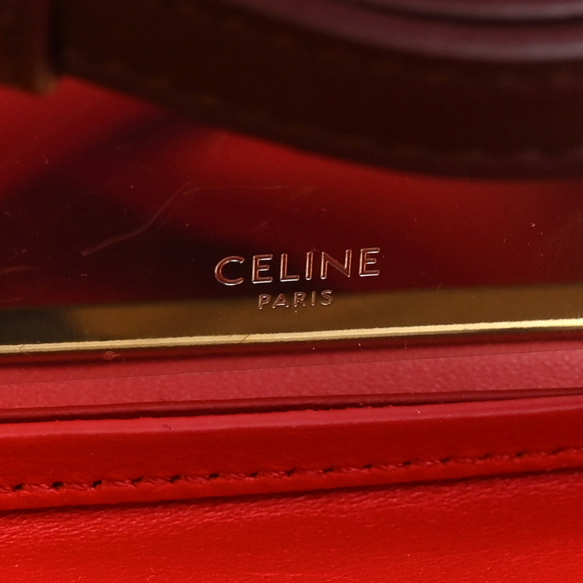 Celine Supple Calfskin Cube Frame Bag Syrah 6 of 10