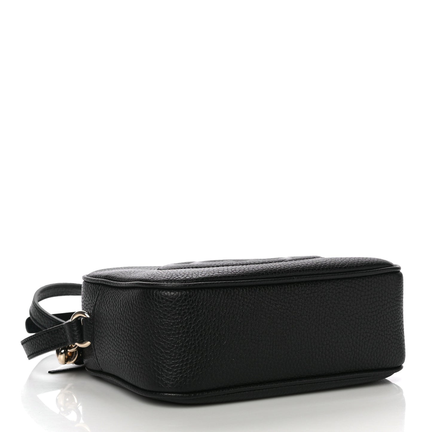 Pebbled Calfskin Small Soho Disco Bag Black