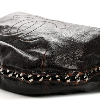Chanel Glazed Caviar Modern Chain Hobo Brown 10 of 12