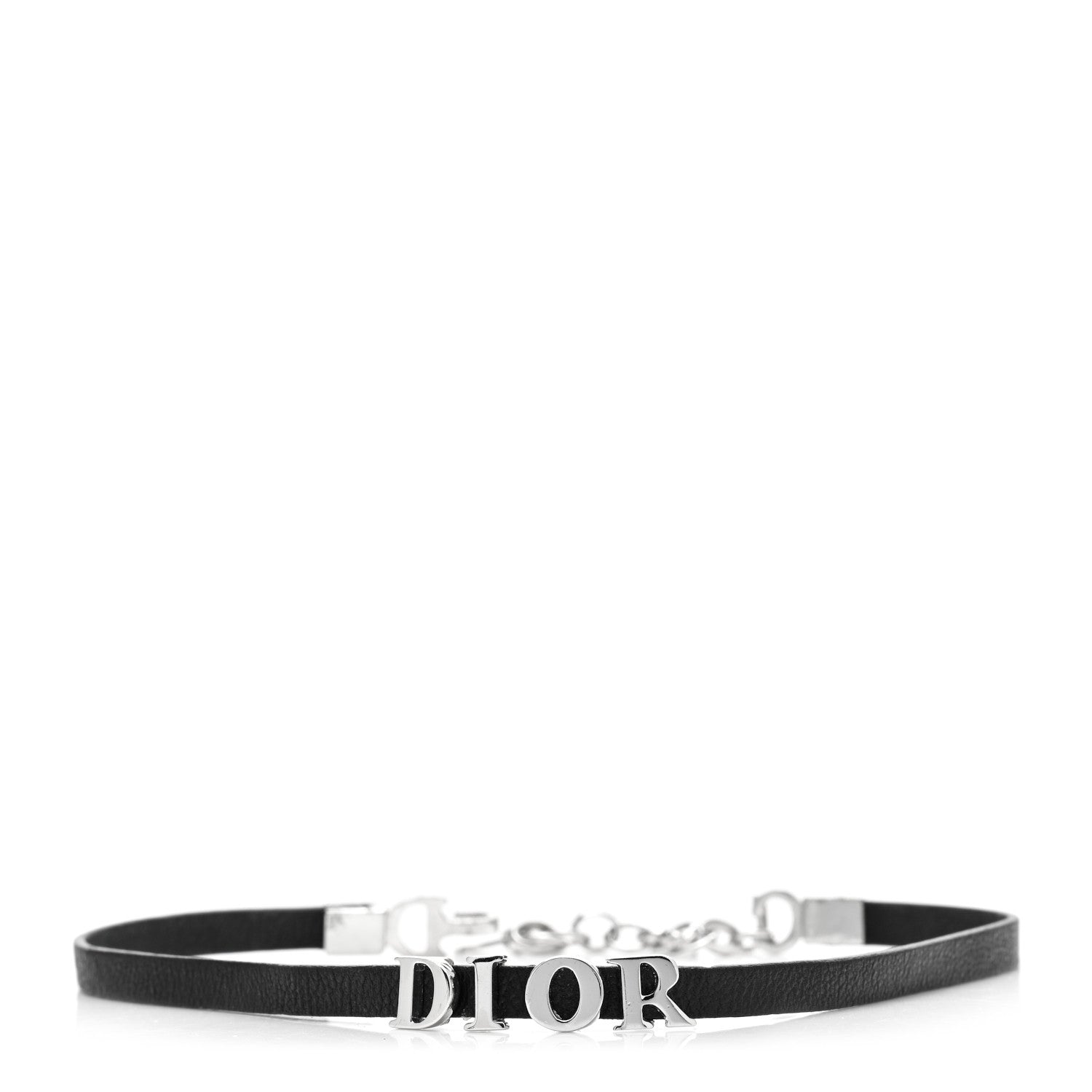 Christian Dior Lambskin Dior Logo Choker Necklace Black 1 of 5
