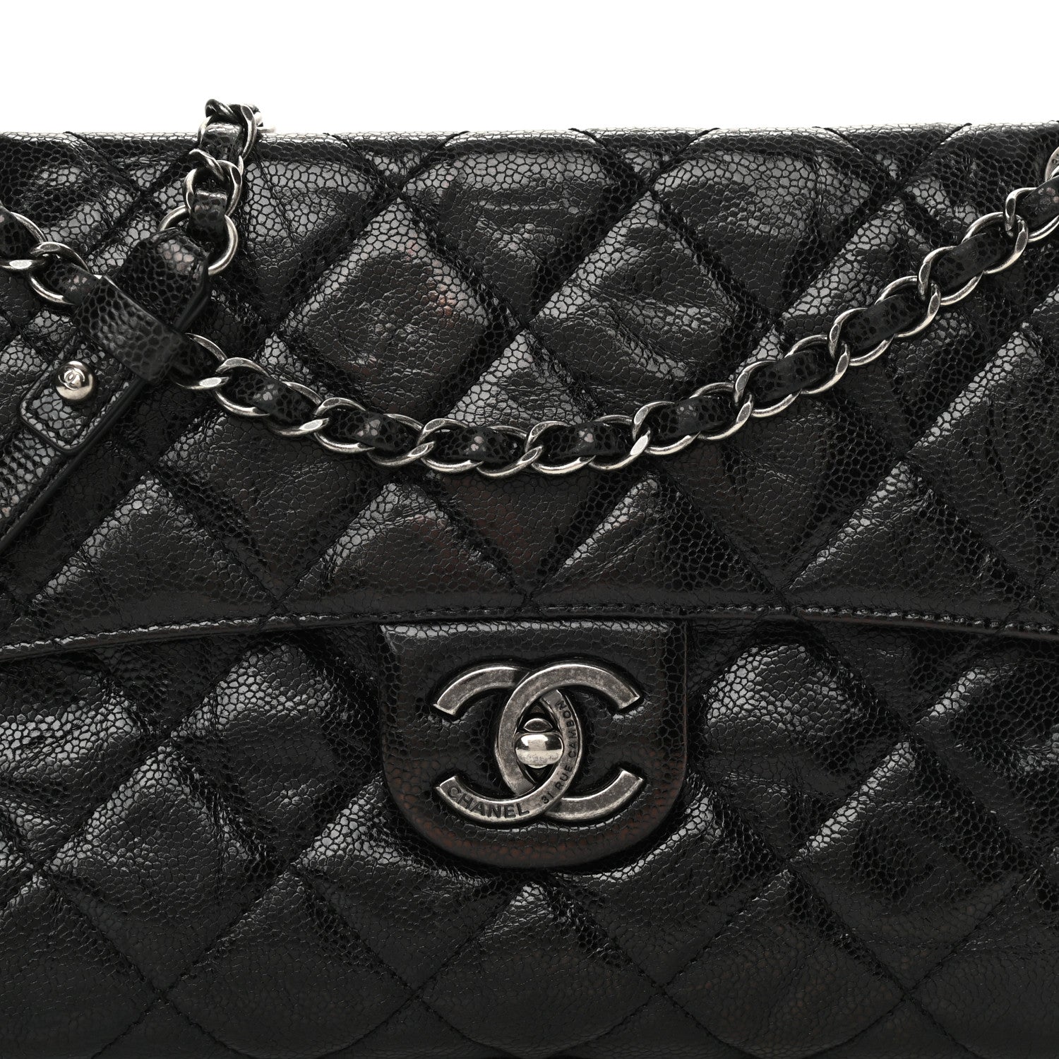 Chanel Crumpled Grained Calfskin Medium CC Crave Flap Black 2 of 12