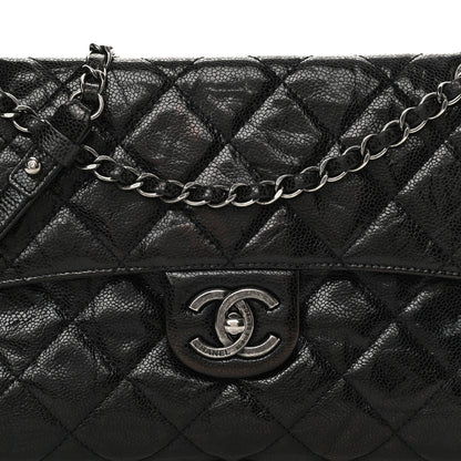 Chanel Crumpled Grained Calfskin Medium CC Crave Flap Black 2 of 12