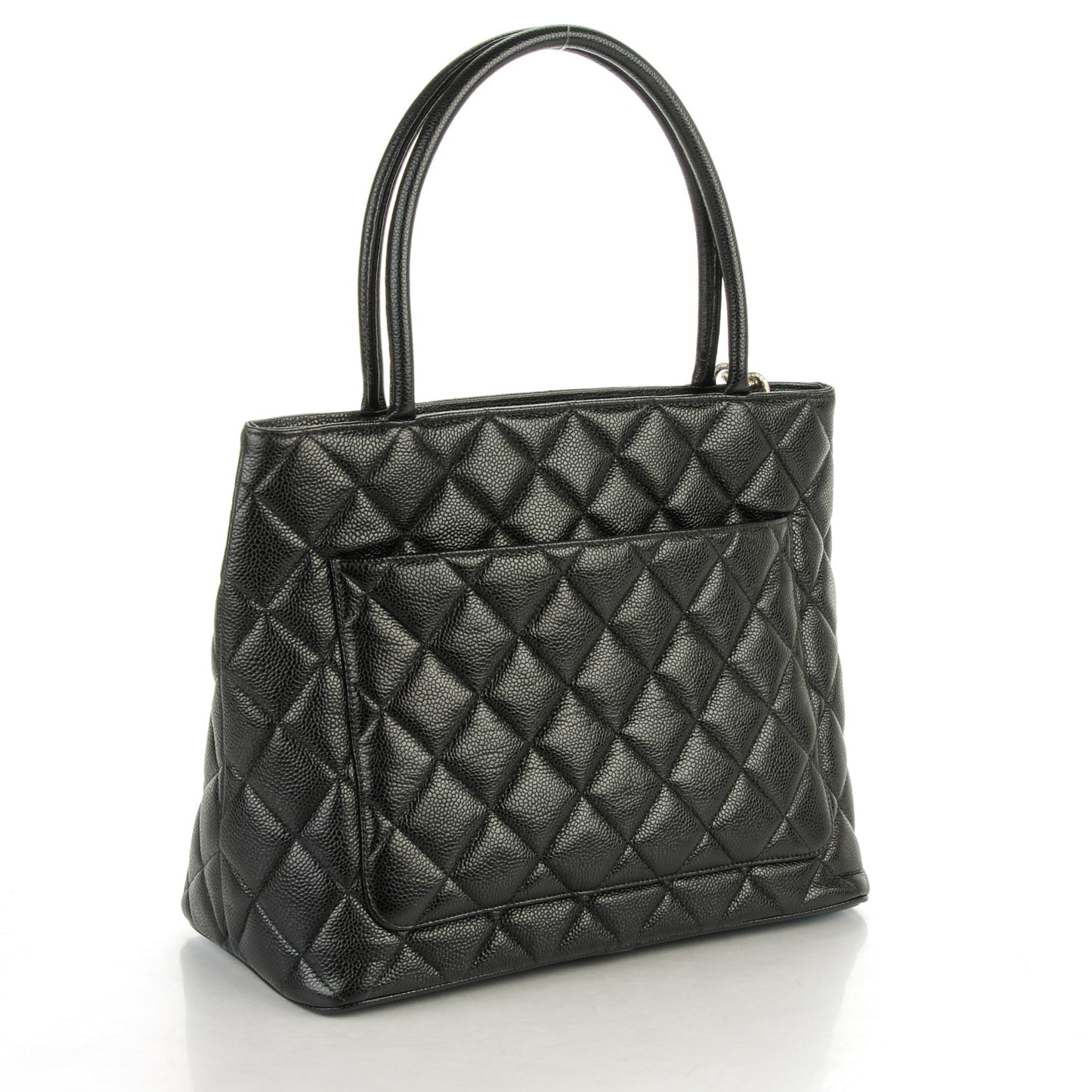 Caviar Quilted Medallion Tote Black