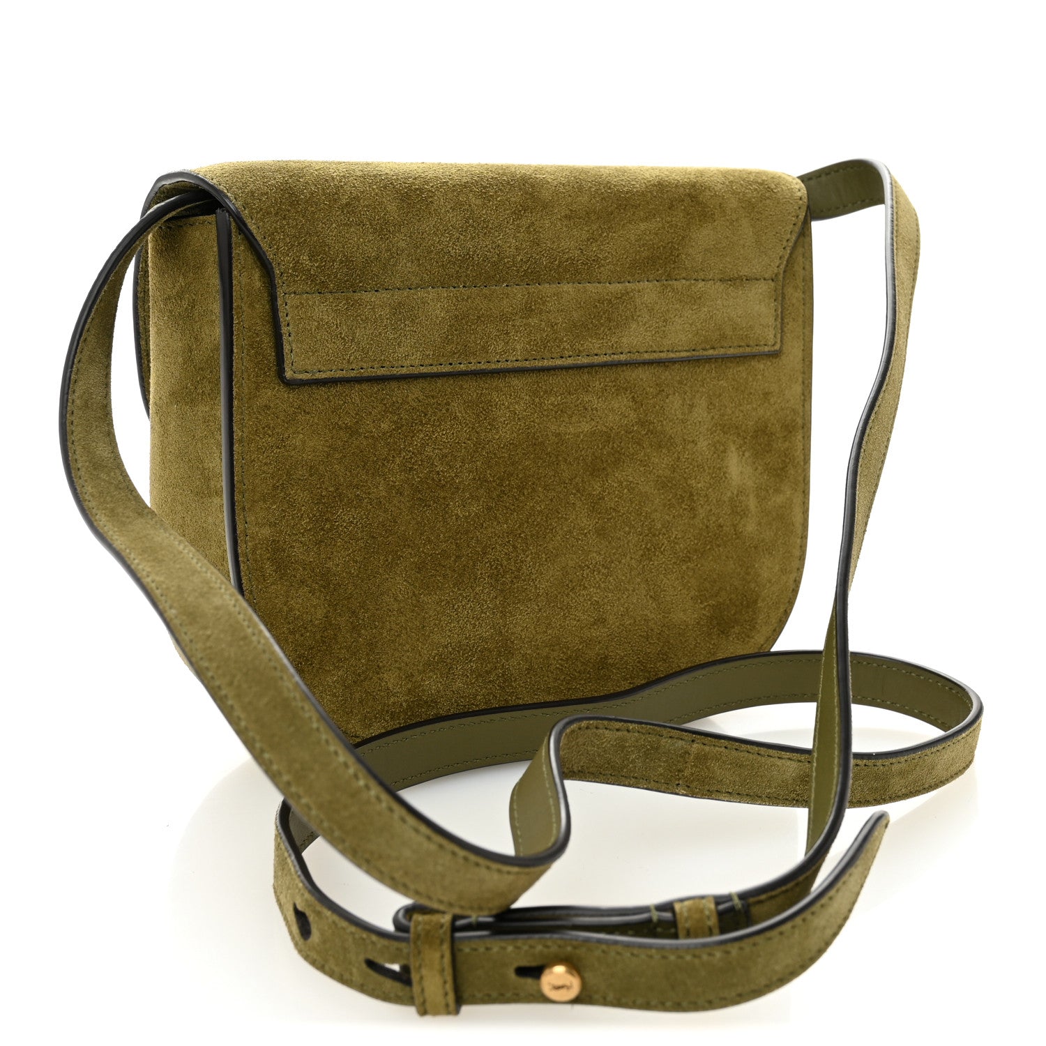 Saint Laurent Suede Calfskin Monogram Small Kaia Satchel Olive Green 3 of 9
