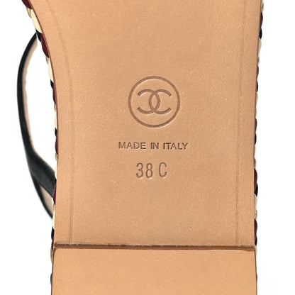 Chanel Grosgrain Chain Thong Sandals 38 Black 6 of 7