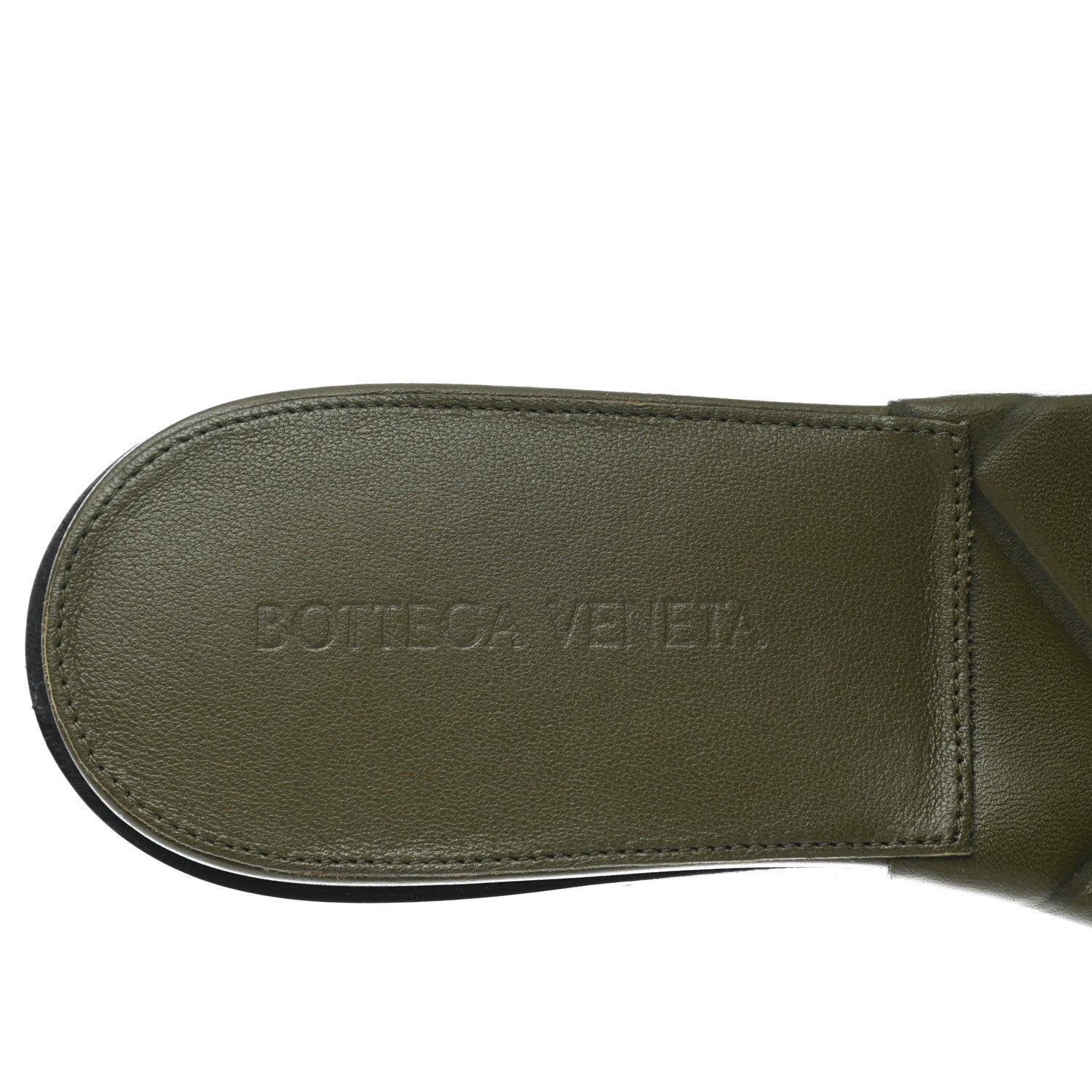 Bottega Veneta Nappa Quilted Rubber Lido Flat Sandals 39 Khaki 7 of 8