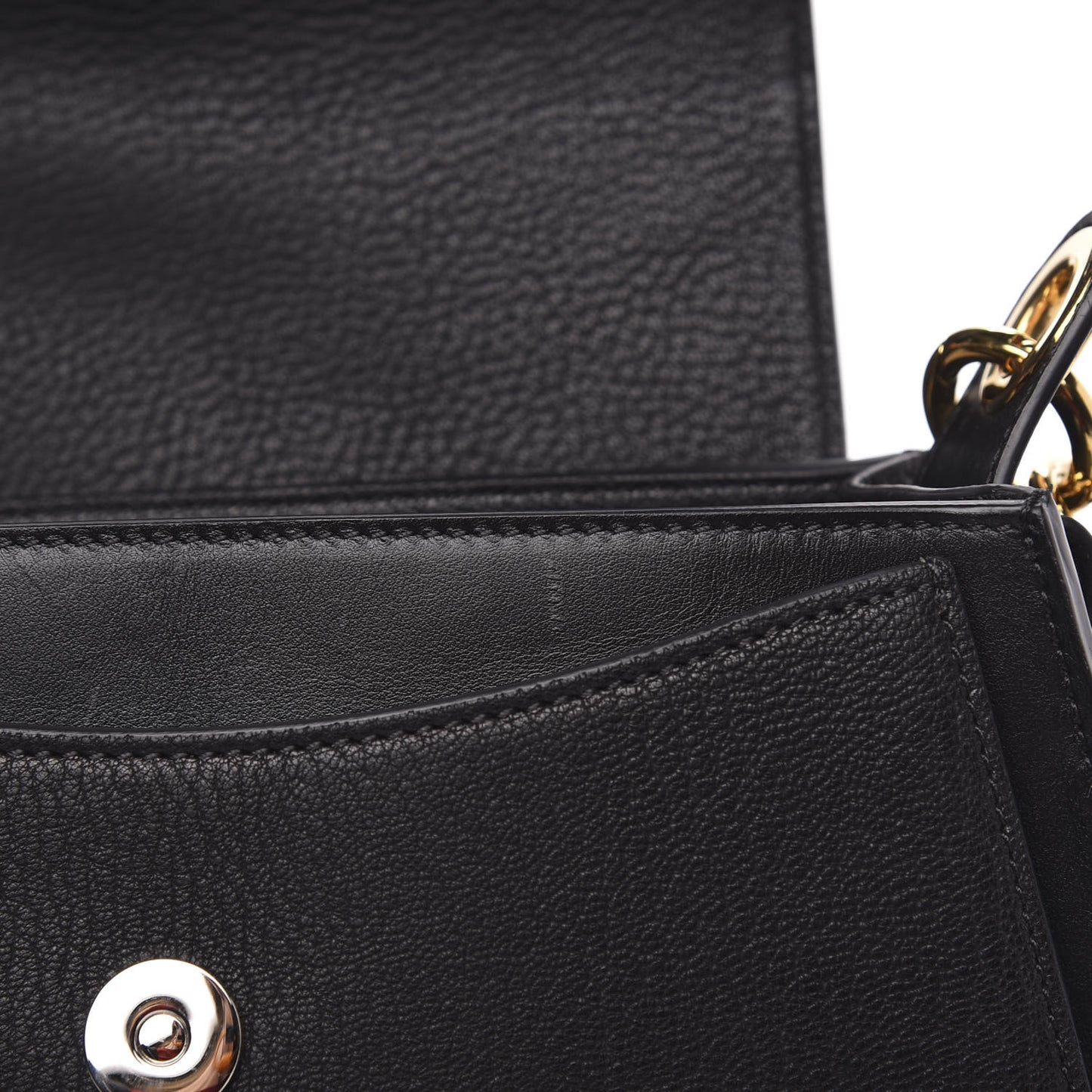 Grained Calfskin Large Tess Bag Black