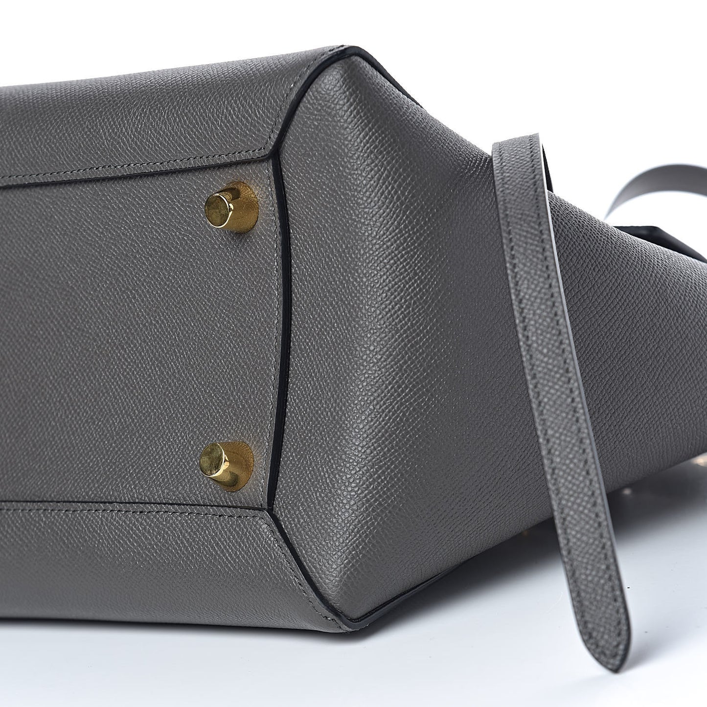 Drummed Calfskin Small Belt Bag Grey