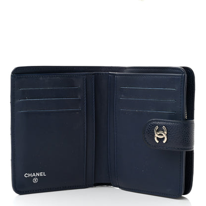 Chanel Caviar Quilted CC French Wallet Navy 5 of 10