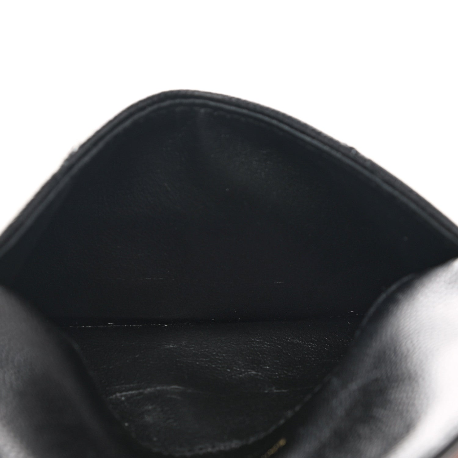 Saint Laurent Grain De Poudre Matelasse Chevron Monogram Compact Wallet Black 5 of 6