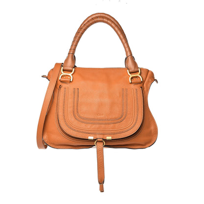 Chloe Calfskin Medium Marcie Satchel Brown Sugar 1 of 16
