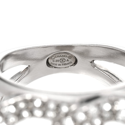 Chanel Metal Crystal Palais Garnier Ring 52 6 Silver 4 of 4