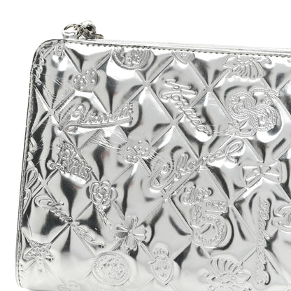Chanel Metallic Patent Calfskin Lucky Symbols Pochette Silver 18 of 19