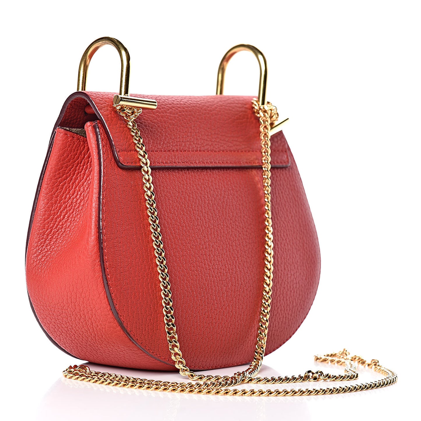 Grained Lambskin Mini Drew Shoulder Bag Plaid Red