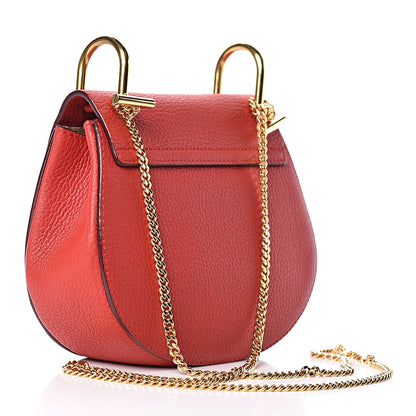 Chloe Grained Lambskin Mini Drew Shoulder Bag Plaid Red 3 of 18