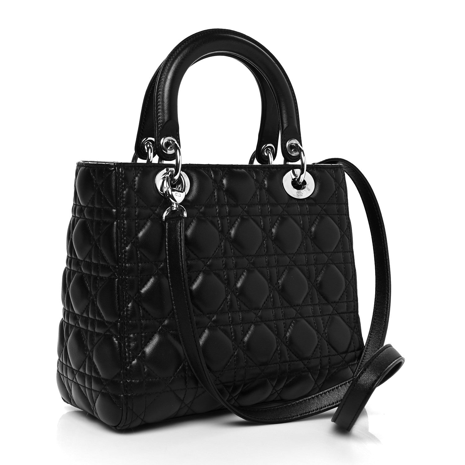 Christian Dior Lambskin Cannage Medium Lady Dior Black 3 of 11