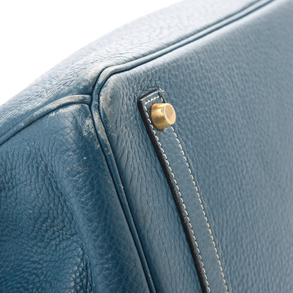 Hermes Taurillon Clemence Birkin 35 Bleu Thalassa 50 of 56