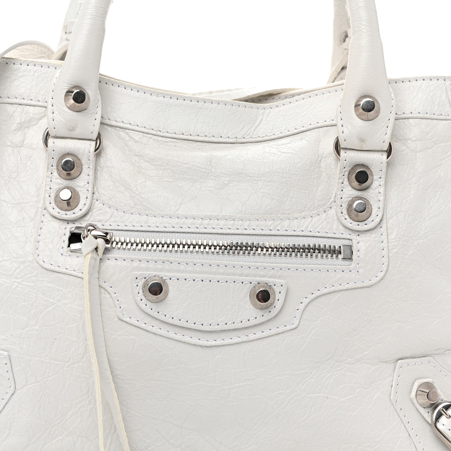 Balenciaga Agneau Arena Silver Hardware Small Le City Optic White 8 of 11