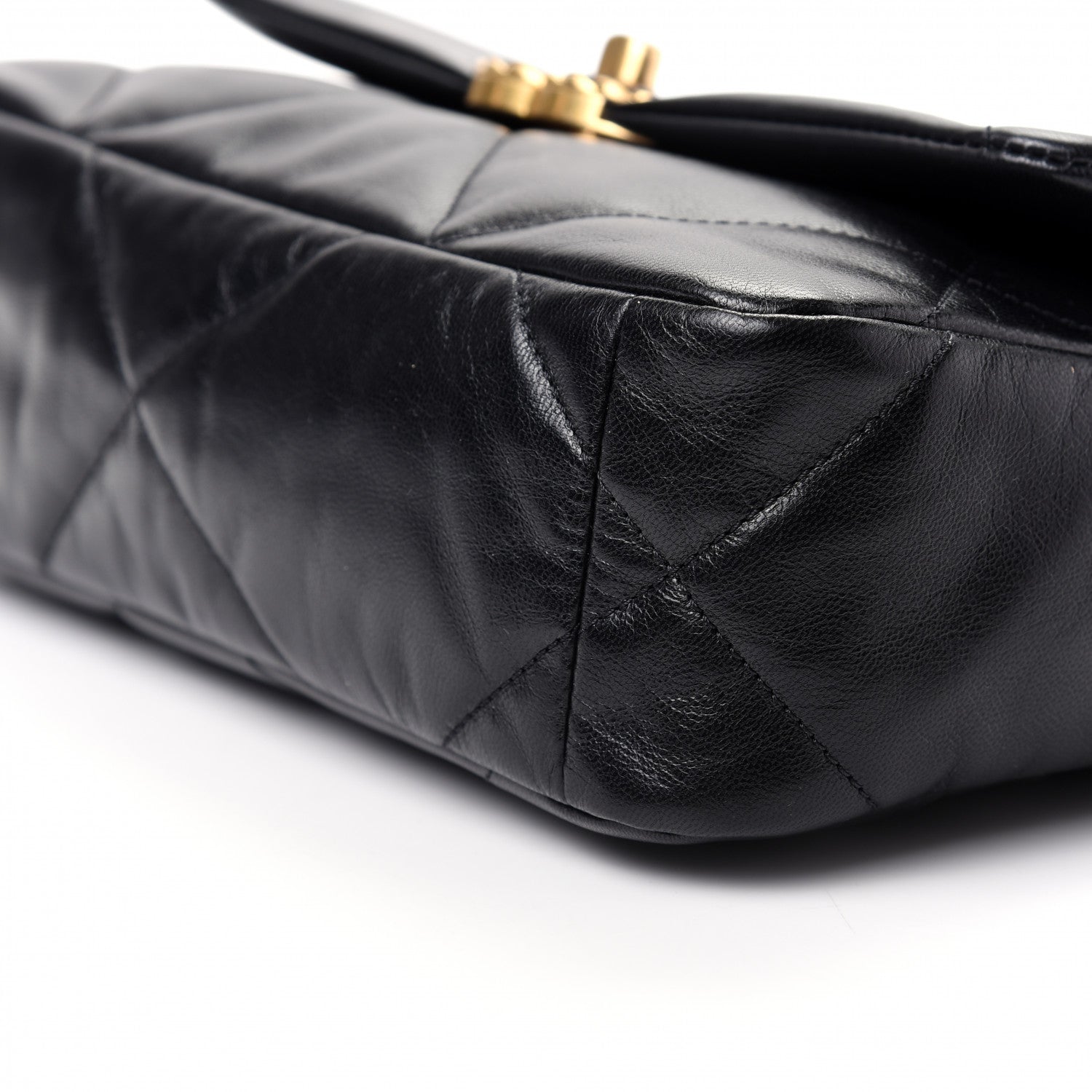 Chanel Shiny Goatskin Quilted Medium Chanel 19 Flap Black 6 of 9