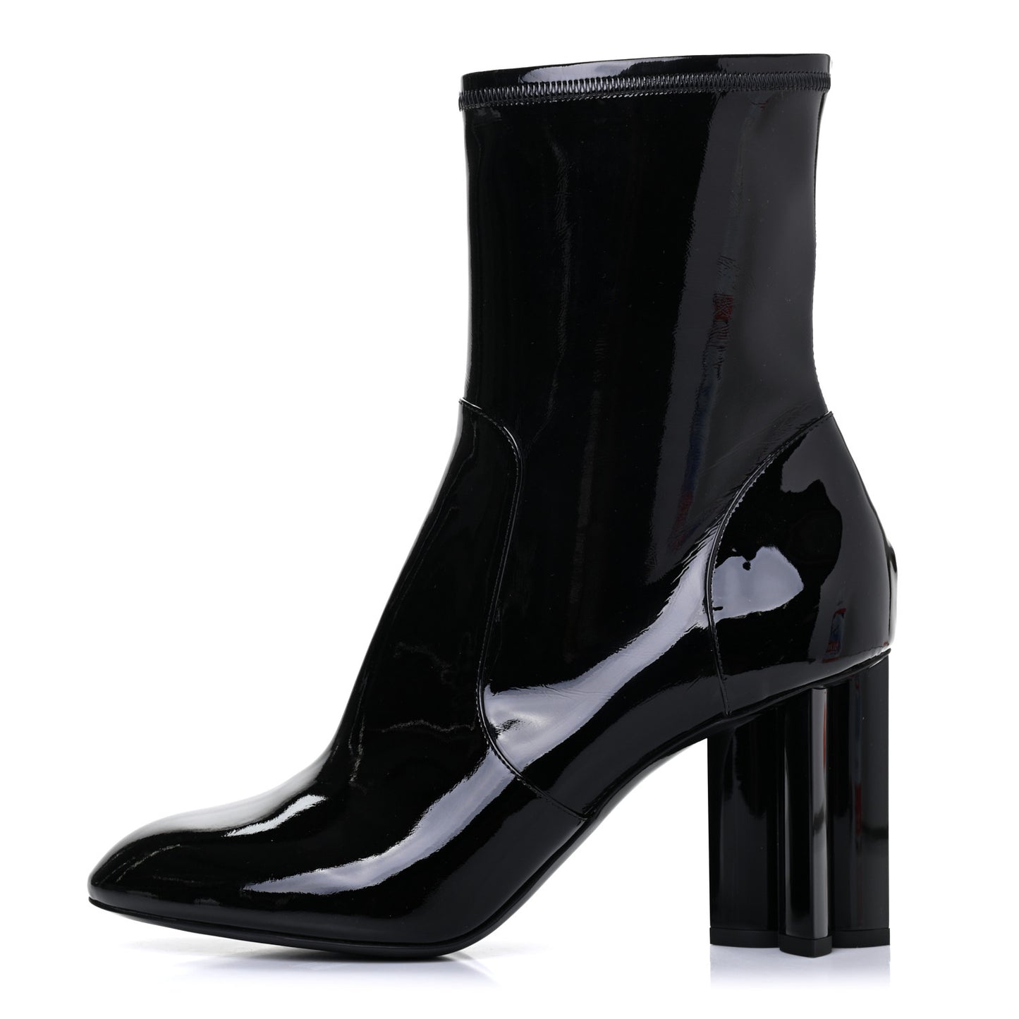 Patent Silhouette Ankle Boots 40 Black