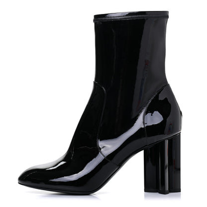 Louis Vuitton Patent Silhouette Ankle Boots 40 Black 1 of 14