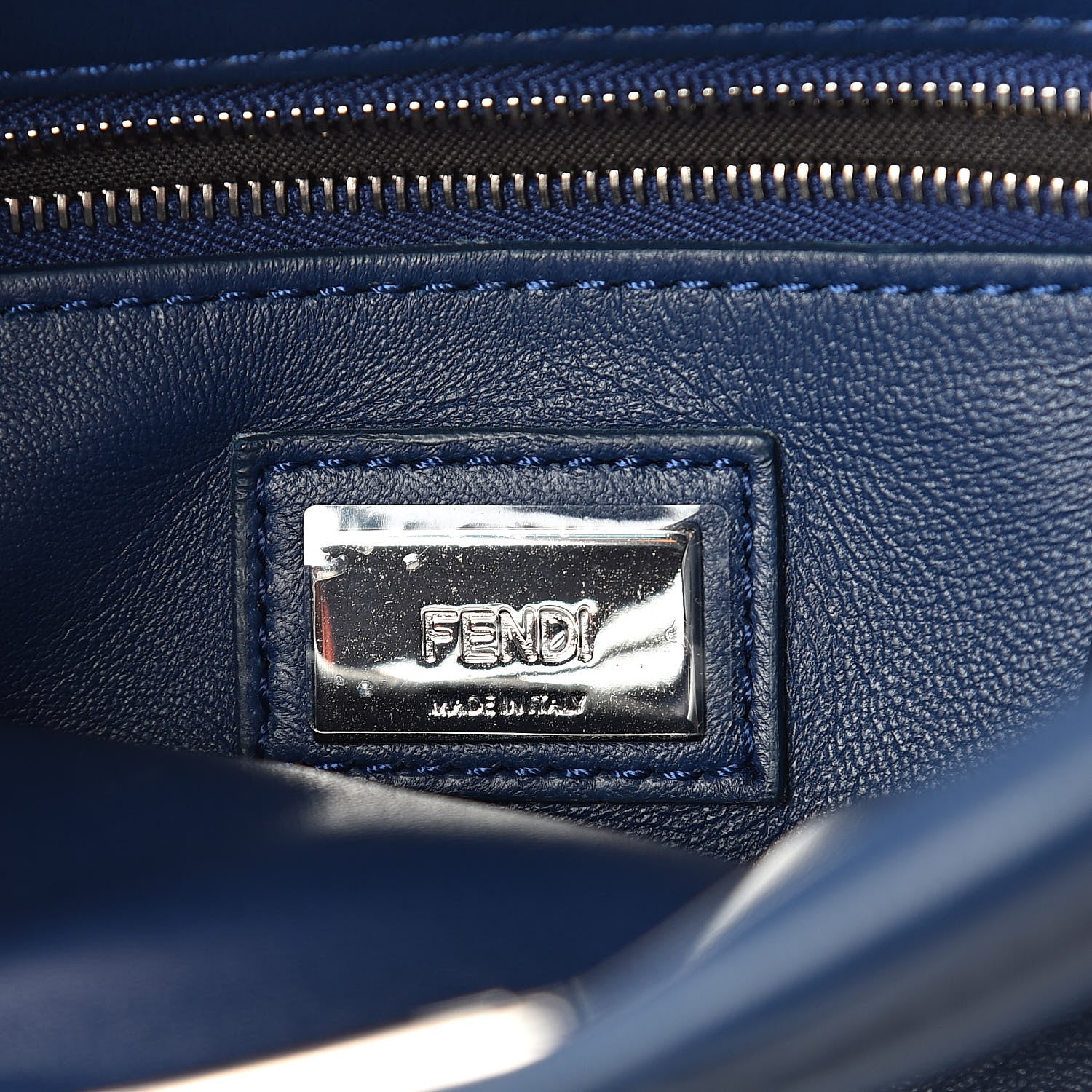 Fendi Nappa Mini Peekaboo Iconic Satchel True Blue 6 of 8