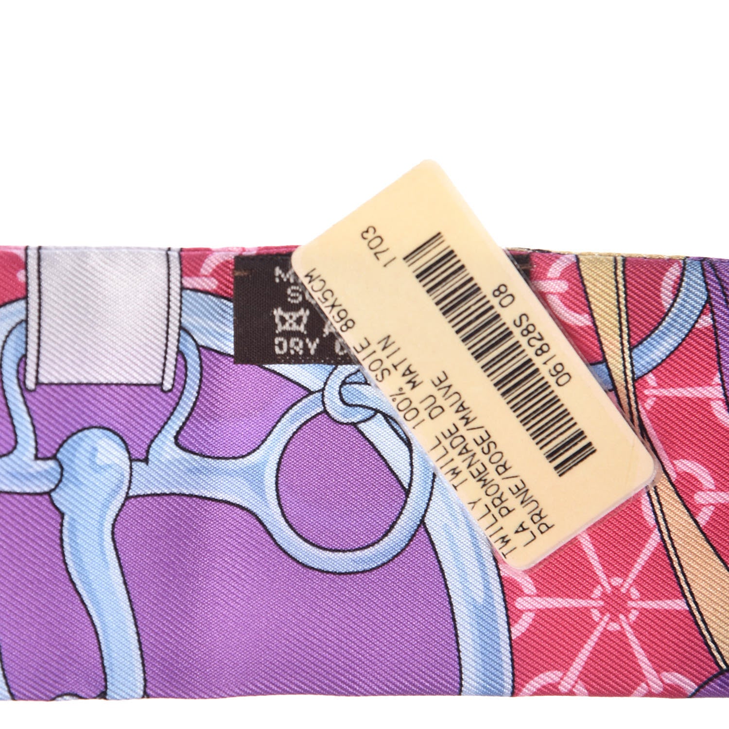 Hermes Silk La Promenade Du Matin Twilly Prune Rose Mauve 4 of 5