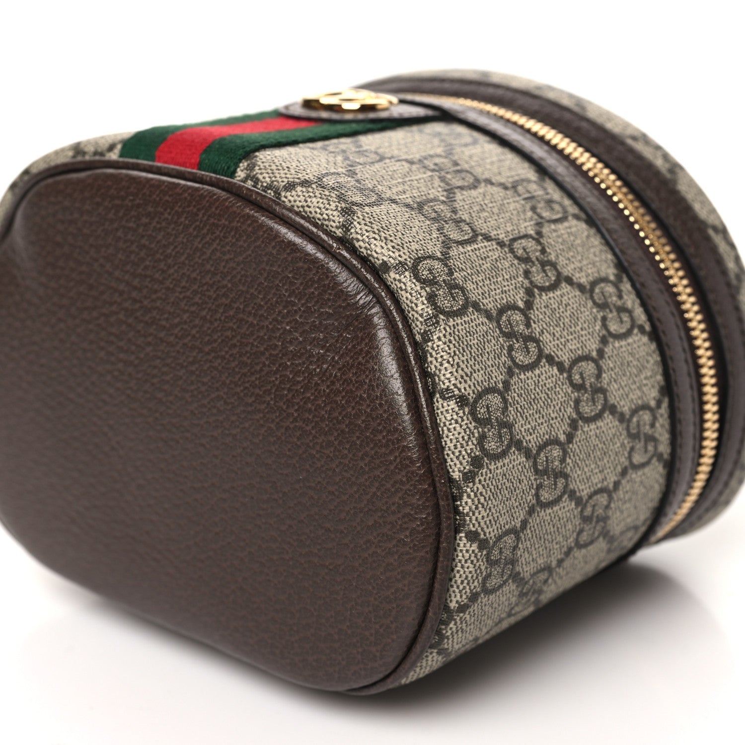 Gucci GG Supreme Monogram Textured Calfskin Web Ophidia Vanity Cosmetic Case Beige Ebony New Acero 10 of 10