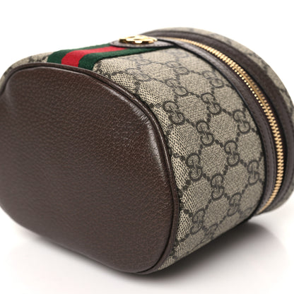 Gucci GG Supreme Monogram Textured Calfskin Web Ophidia Vanity Cosmetic Case Beige Ebony New Acero 10 of 10