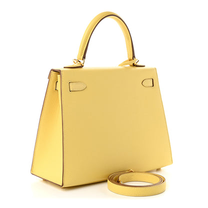 Hermes Epsom Kelly Sellier 25 Jaune Poussin 4 of 19