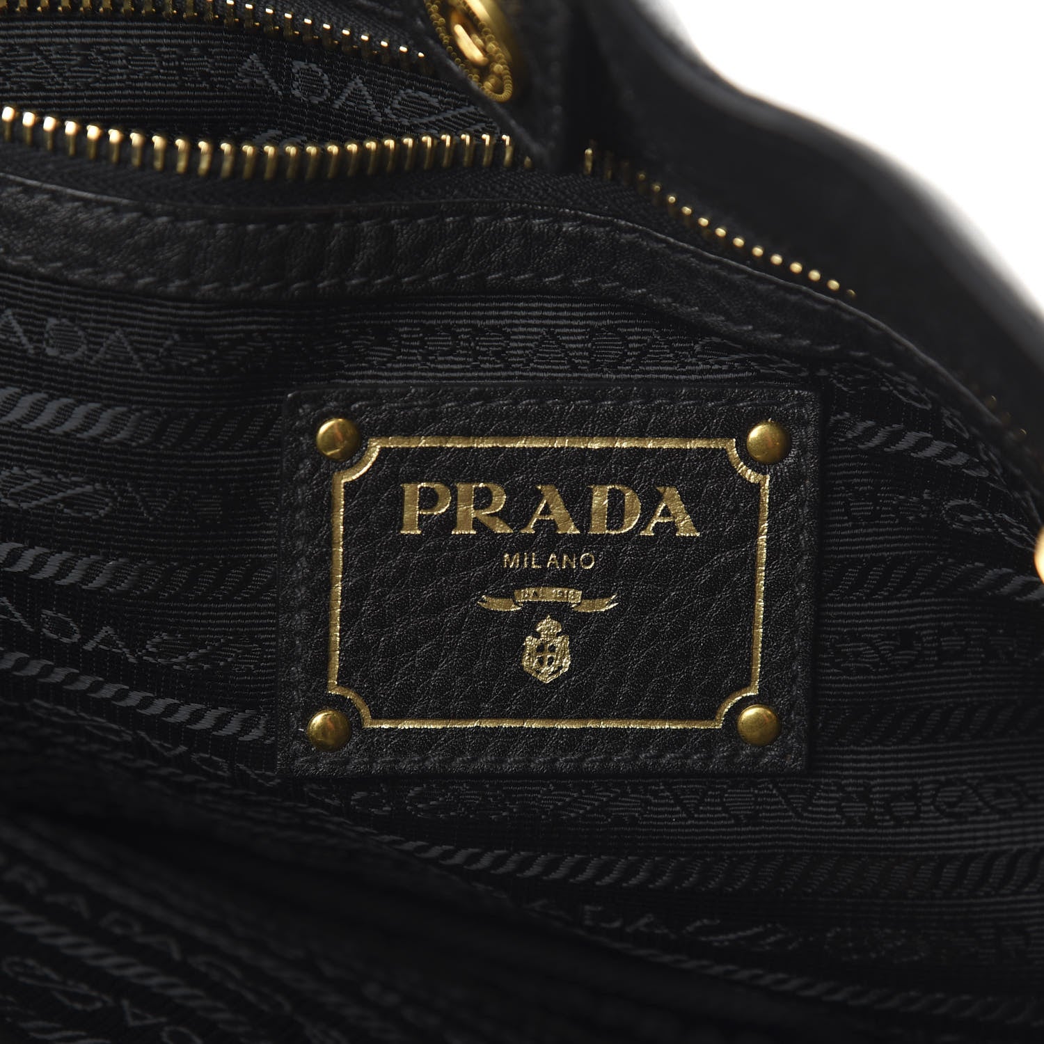 Prada Vitello Daino Side Pocket Tote Black 6 of 10