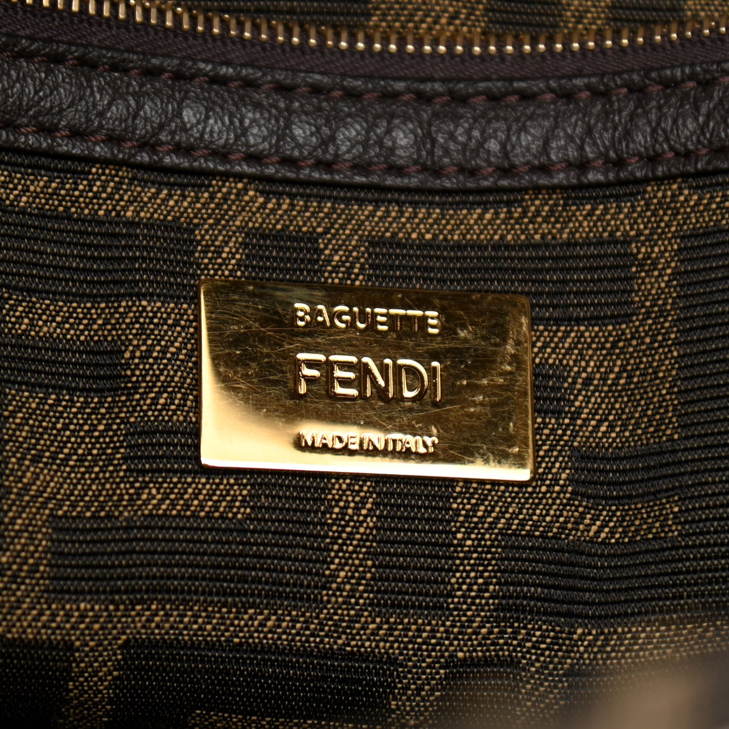Fendi Fabric Jacquard Cuoio Romano FF 1974 Embroidered Baguette Tobacco Moro Ebano Multicolor 6 of 11