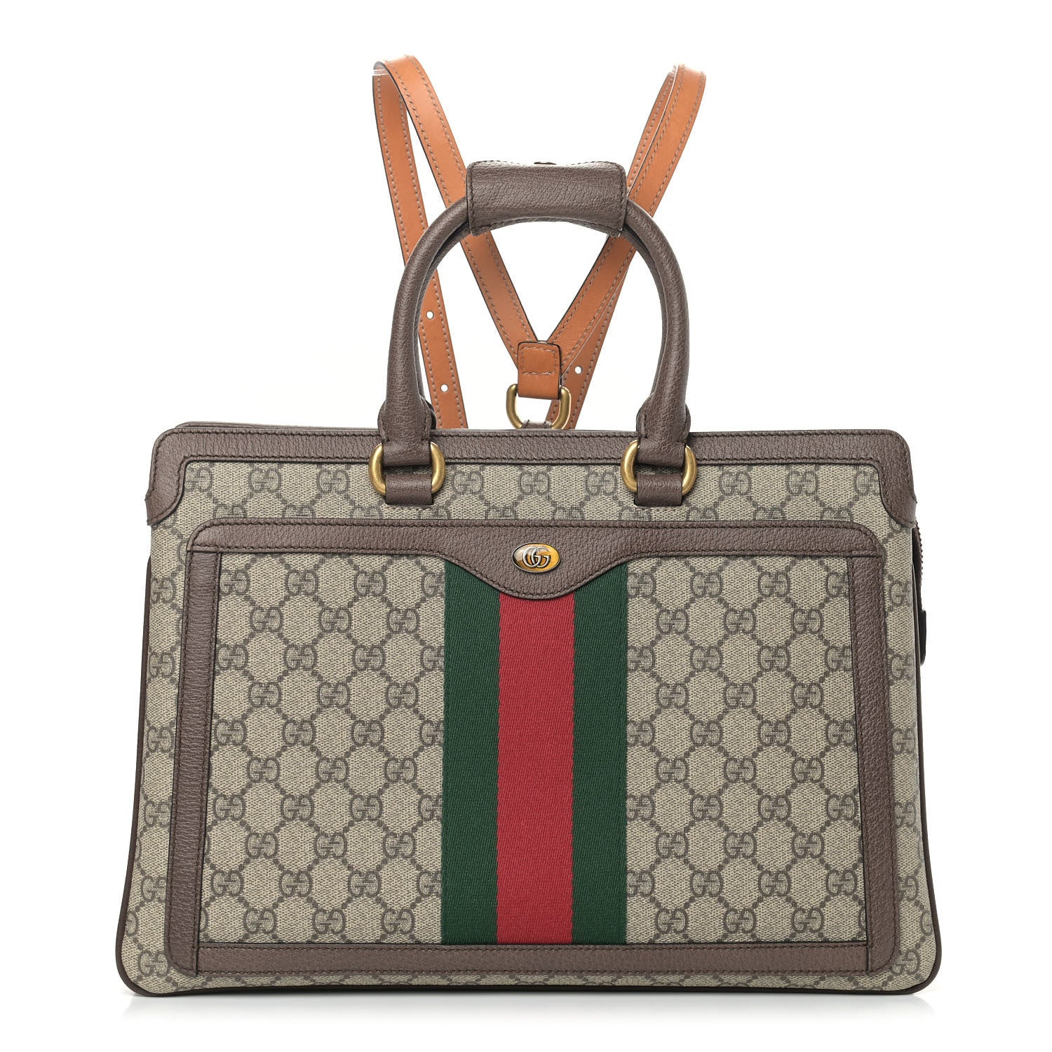 Gucci GG Supreme Monogram Web Ophidia Convertible Backpack Beige New Acero 1 of 9