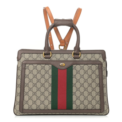 Gucci GG Supreme Monogram Web Ophidia Convertible Backpack Beige New Acero 1 of 9