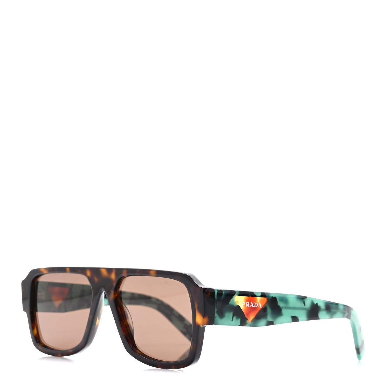 Prada Acetate Symbole Sunglasses SPR 22Y Tortoise Green 1 of 7