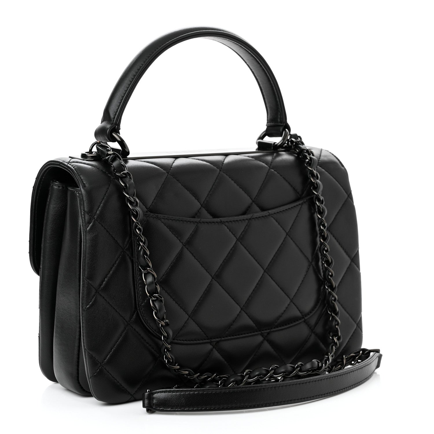 Chanel Lambskin Quilted Small Trendy CC Dual Handle Flap Bag So Black 3 of 9