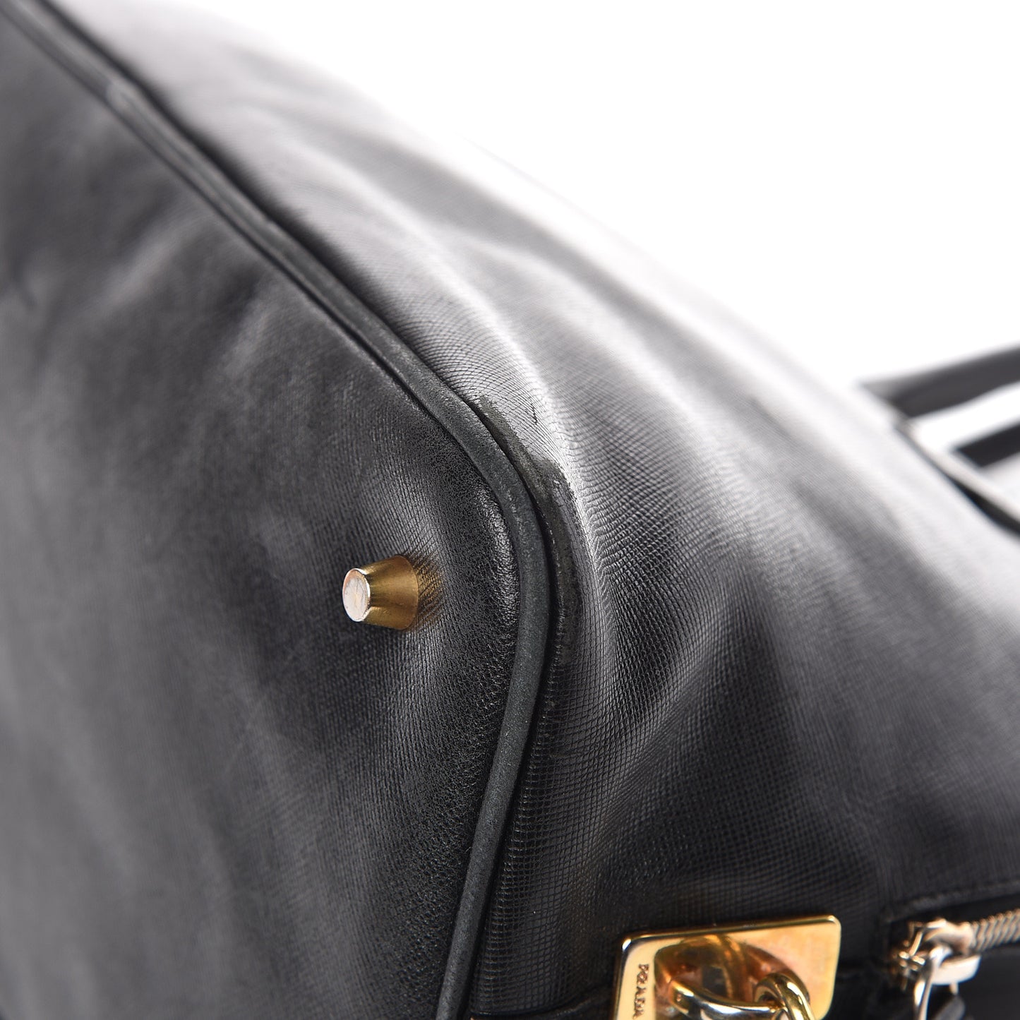 Saffiano Top Handle Dome Satchel Black