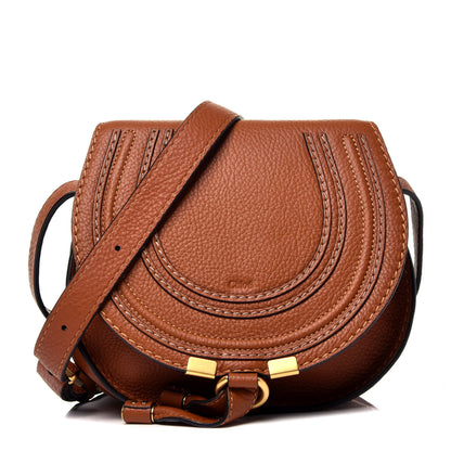 Chloe Calfskin Mini Marcie Round Crossbody Bag Tan 1 of 10