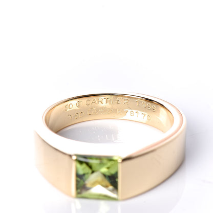 Cartier 18K Yellow Gold Peridot 6mm Tank Ring 50 5.25 4 of 4
