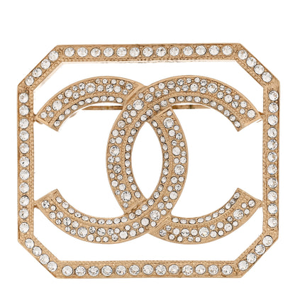 Chanel Crystal CC Brooch Gold 1 of 4