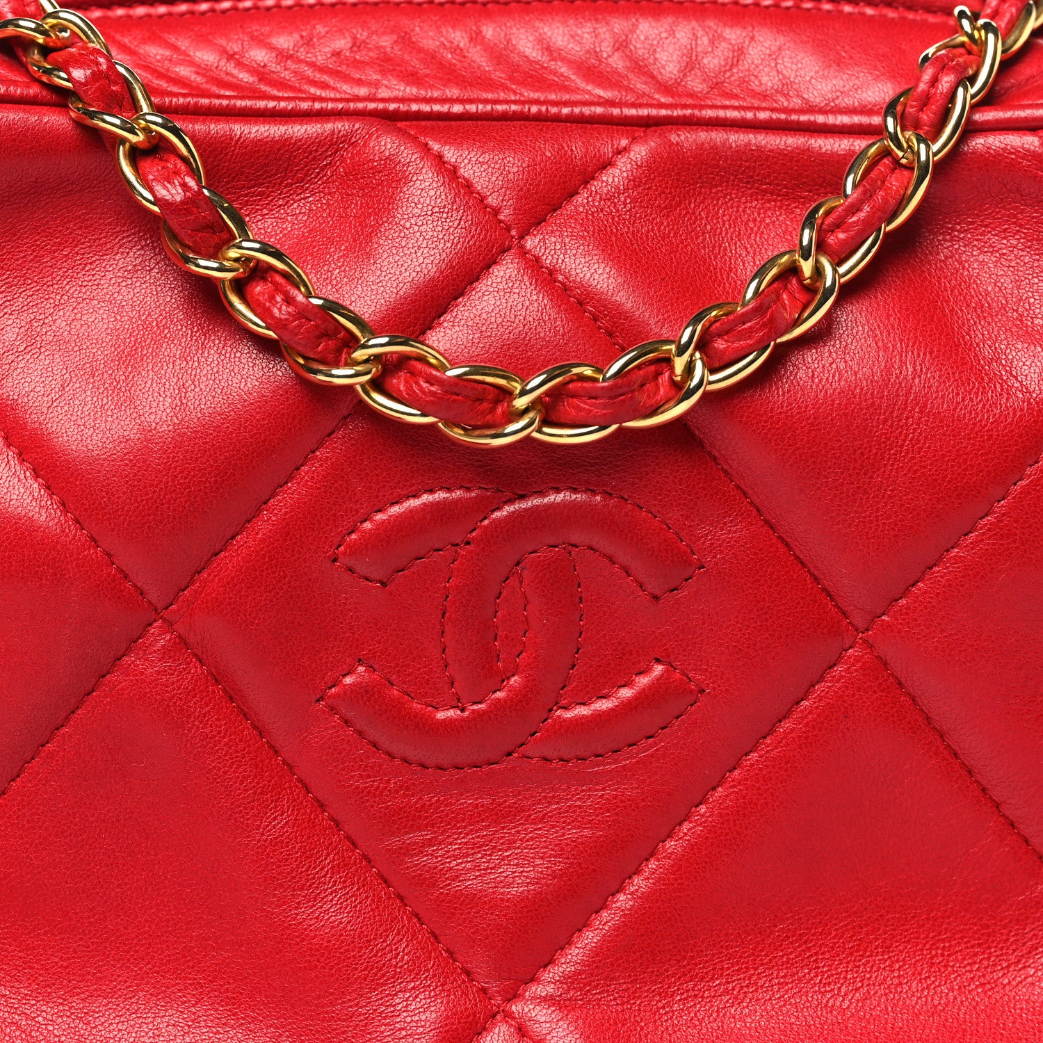 Chanel Lambskin Quilted Tassel Camera Case Red 8 of 12